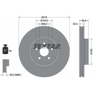 Textar Bremsscheibe PRO 92236503 Textar Bremsscheibe PRO 92236503