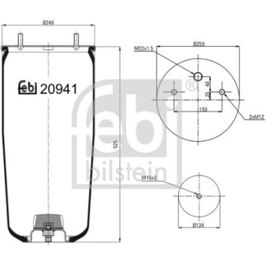 FEBI BILSTEIN 20941 Federbalg, Luftfederung