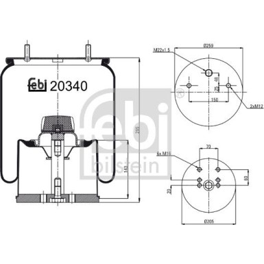 FEBI BILSTEIN 20340 Federbalg, Luftfederung
