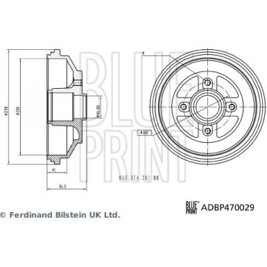 Blue Print Bremstrommel ADBP470029