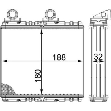 Mahle Wärmetauscher, Innenraumheizung BEHR AH 222 000S