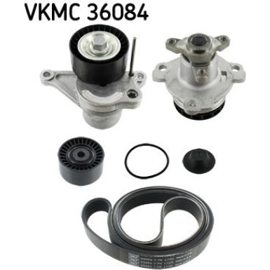 SKF Wasserpumpe + Keilrippenriemensatz VKMC 36084