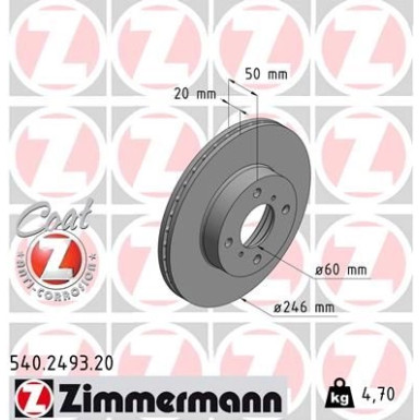 Bremsscheibe 540.2493.20 Bremsscheibe 540.2493.20