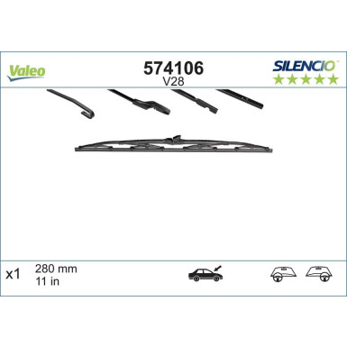 Valeo Wischblatt Scheibenwischer Silencio Conventional Single 574106