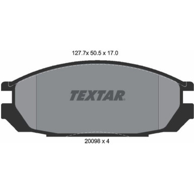 Textar Bremsbelagsatz, Scheibenbremse 2009801