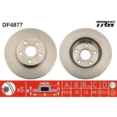 TRW Bremsscheibe DF4877 TRW Bremsscheibe DF4877