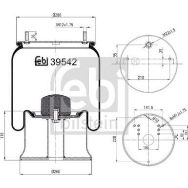 FEBI BILSTEIN 39542 Federbalg, Luftfederung