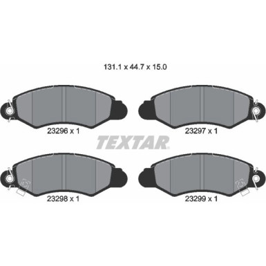 Textar Bremsbelagsatz, Scheibenbremse 2329601 Textar Bremsbelagsatz, Scheibenbremse 2329601