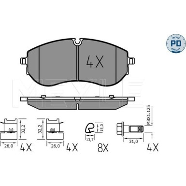 Bremsbelagsatz, Scheibenbremse 025 224 9320/PD Bremsbelagsatz, Scheibenbremse 025 224 9320/PD