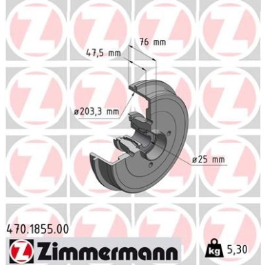 Zimmermann Bremstrommel 470.1855.00