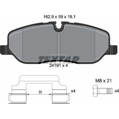 Textar Bremsbelagsatz, Scheibenbremse Q+ 2419101 Textar Bremsbelagsatz, Scheibenbremse Q+ 2419101