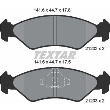 Textar Bremsbelagsatz, Scheibenbremse 2120203 Textar Bremsbelagsatz, Scheibenbremse 2120203