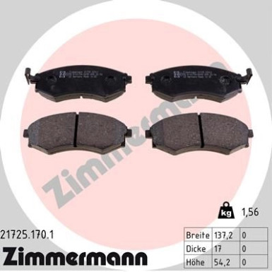 Zimmermann Bremsbelagsatz, Scheibenbremse 21725.170.1 Zimmermann Bremsbelagsatz, Scheibenbremse 21725.170.1
