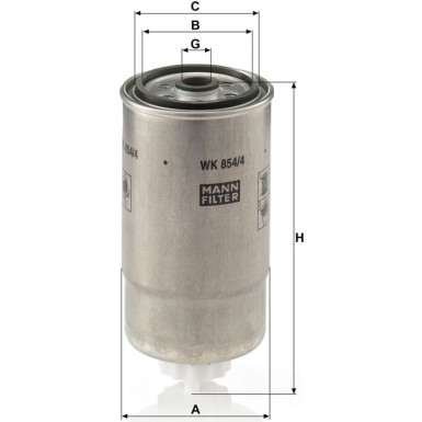 Mann-Filter Kraftstofffilter WK 854/4 Mann-Filter Kraftstofffilter WK 854/4