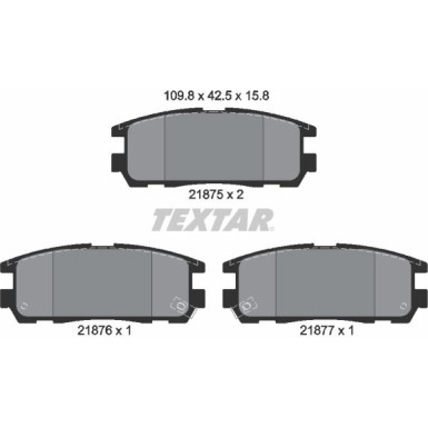 Textar Bremsbelagsatz, Scheibenbremse 2187501 Textar Bremsbelagsatz, Scheibenbremse 2187501