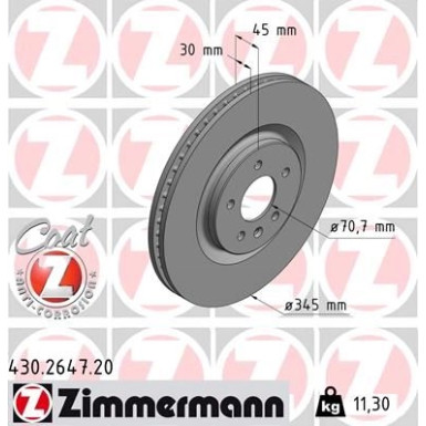 Zimmermann Bremsscheibe Coat Z 430.2647.20