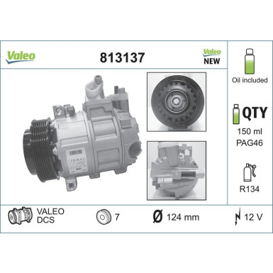 Kompressor, Klimaanlage Valeo Origins New OE TECHNOLOGIE 813137
