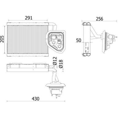 Verdampfer, Klimaanlage AE 159 000P Verdampfer, Klimaanlage AE 159 000P