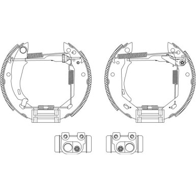 Hella Bremsbackensatz Shoe Kit Pro 8DB 355 003-671 Hella Bremsbackensatz Shoe Kit Pro 8DB 355 003-671