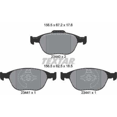 Textar Bremsbelagsatz, Scheibenbremse Q+ 2344004 Textar Bremsbelagsatz, Scheibenbremse Q+ 2344004