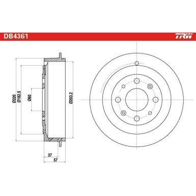 Bremstrommel DB4361 Bremstrommel DB4361