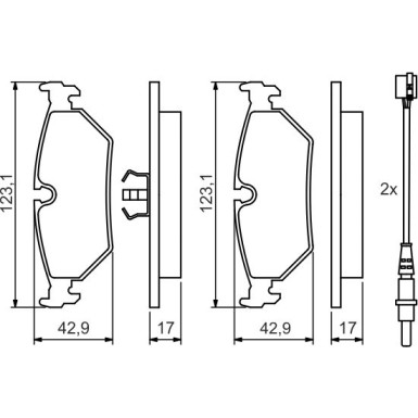 BOSCH Bremsbelagsatz, Scheibenbremse 0 986 424 027 BOSCH Bremsbelagsatz, Scheibenbremse 0 986 424 027