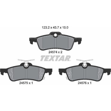 Textar Bremsbelagsatz, Scheibenbremse Q+ 2457401 Textar Bremsbelagsatz, Scheibenbremse Q+ 2457401