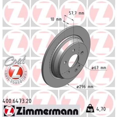 Zimmermann Bremsscheibe Coat Z 400.6473.20