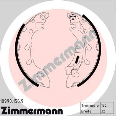 Zimmermann Bremsbackensatz 10990.156.9 Zimmermann Bremsbackensatz 10990.156.9