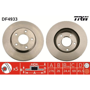 TRW Bremsscheibe DF4933