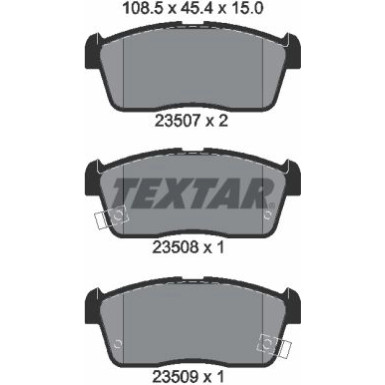 Textar Bremsbelagsatz, Scheibenbremse 2350701