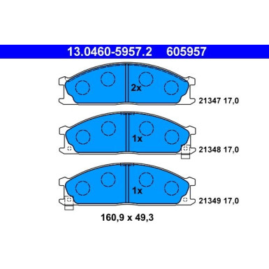 Bremsbelagsatz, Scheibenbremse 13.0460-5957.2 Bremsbelagsatz, Scheibenbremse 13.0460-5957.2