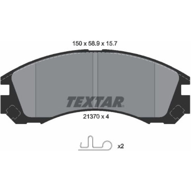 Textar Bremsbelagsatz, Scheibenbremse 2137001 Textar Bremsbelagsatz, Scheibenbremse 2137001
