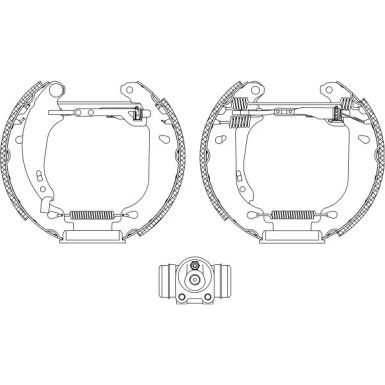 Hella Bremsbackensatz Shoe Kit Pro 8DB 355 004-511