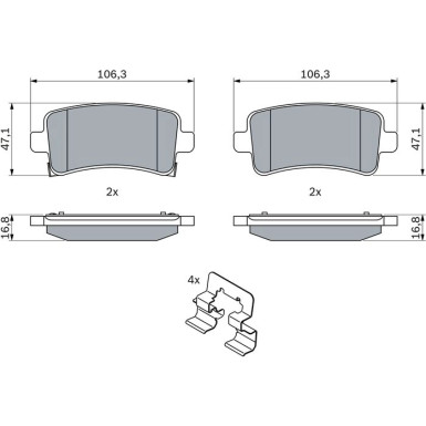 BOSCH Bremsbelagsatz, Scheibenbremse 0 986 424 124 BOSCH Bremsbelagsatz, Scheibenbremse 0 986 424 124