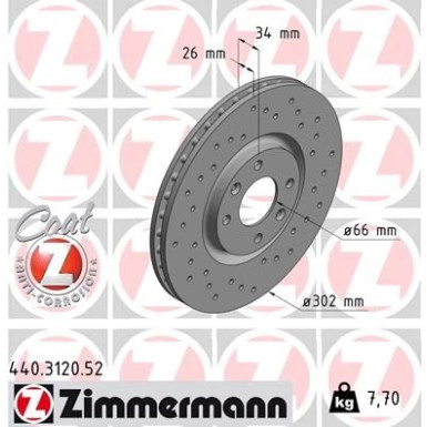 Zimmermann Bremsscheibe SPORT Z 440.3120.52