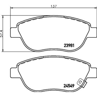 Hella Bremsbelagsatz, Scheibenbremse 8DB 355 013-371