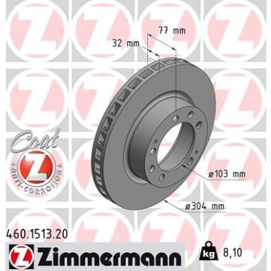 Zimmermann Bremsscheibe Coat Z 460.1513.20