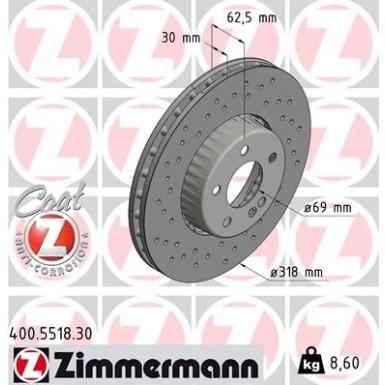 Zimmermann Bremsscheibe FORMULA S 400.5518.30 Zimmermann Bremsscheibe FORMULA S 400.5518.30