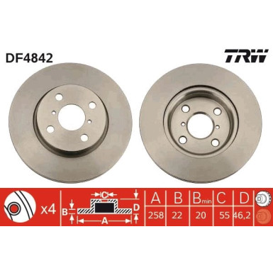 TRW Bremsscheibe DF4842