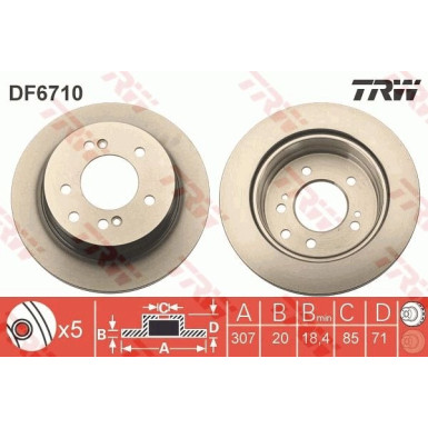 TRW Bremsscheibe DF6710 TRW Bremsscheibe DF6710