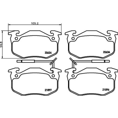 Hella Bremsbelagsatz, Scheibenbremse 8DB 355 018-941 Hella Bremsbelagsatz, Scheibenbremse 8DB 355 018-941