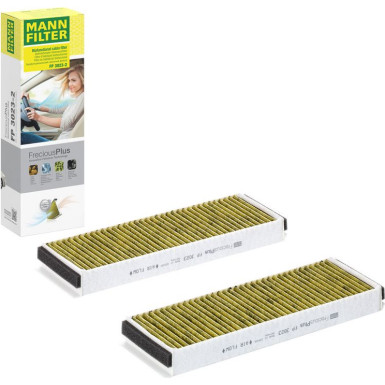 MANN-FILTER FP 3023-2 Innenraumfilter FreciousPlus Aktivkohlefilter mit Polyphenol, antibakteriell, Feinstaubfilter (PM 2.5) MANN-FILTER FP 3023-2 Innenraumfilter FreciousPlus Aktivkohlefilter mit Polyphenol, antibakteriell, Feinstaubfilter (PM 2.5)