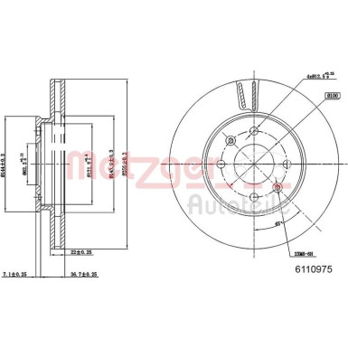Metzger Bremsscheibe 6110975