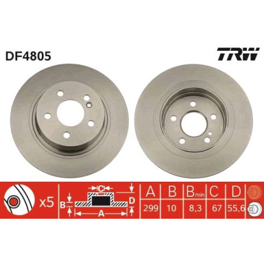 TRW Bremsscheibe DF4805 TRW Bremsscheibe DF4805