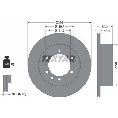 Textar Bremsscheibe 92129900 Textar Bremsscheibe 92129900