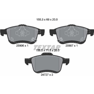 Textar Bremsbelagsatz, Scheibenbremse Q+ 2590601