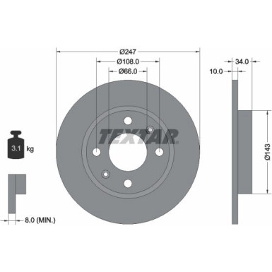 Textar Bremsscheibe PRO 92029803 Textar Bremsscheibe PRO 92029803