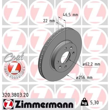 Zimmermann Bremsscheibe Coat Z 320.3803.20