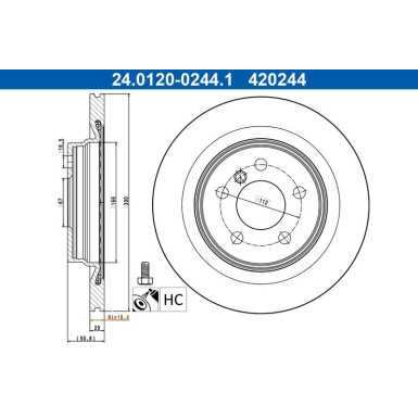 ATE 24.0120-0244.1 Bremsscheibe Ø300mm, 5x112,0, Belüftet, beschichtet ATE 24.0120-0244.1 Bremsscheibe Ø300mm, 5x112,0, Belüftet, beschichtet